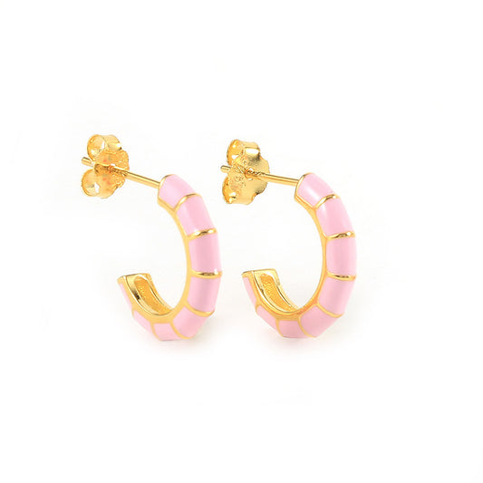 Faint Pink Block Earring