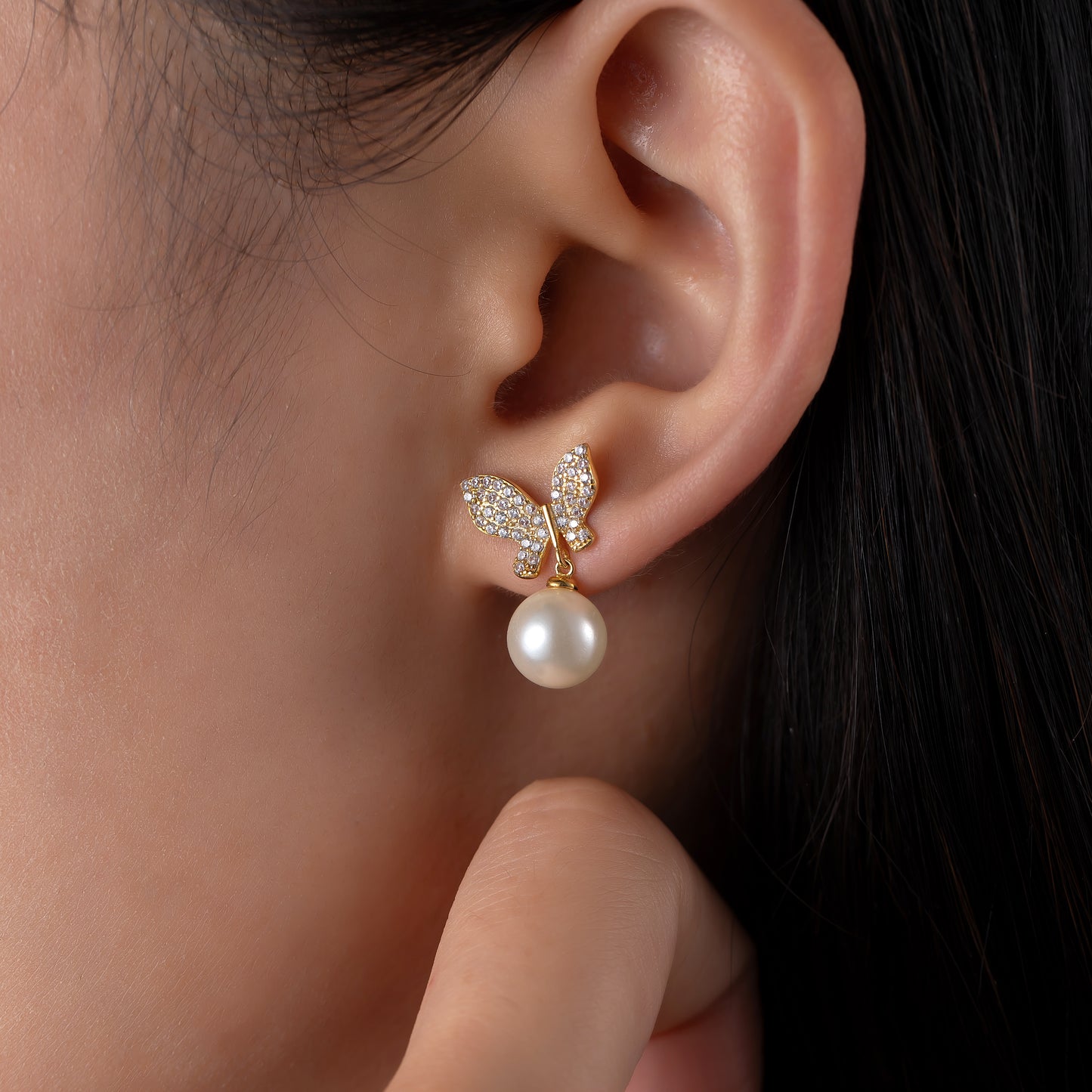 Enchanted Pearl Wing Earrings