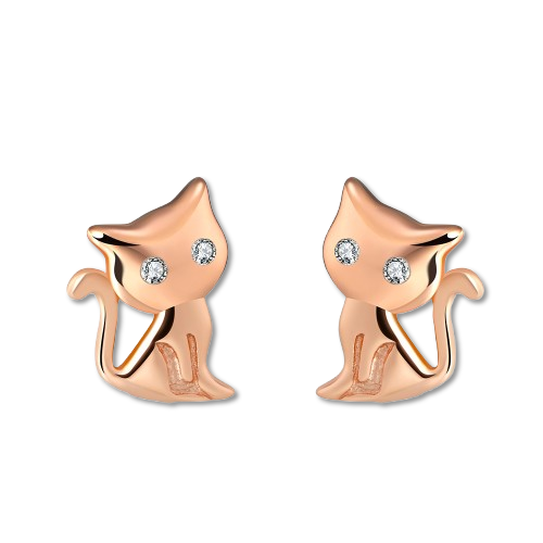 Pink Kitty Earrings