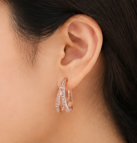 Rose Infinity Hoops